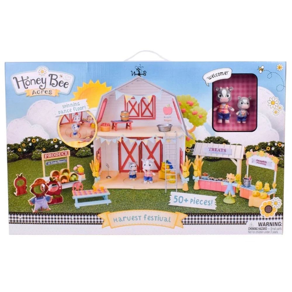 Honey Bee Acres Harvest Festival, Doll Playset with Mini Figures, 62 Pieces NEW